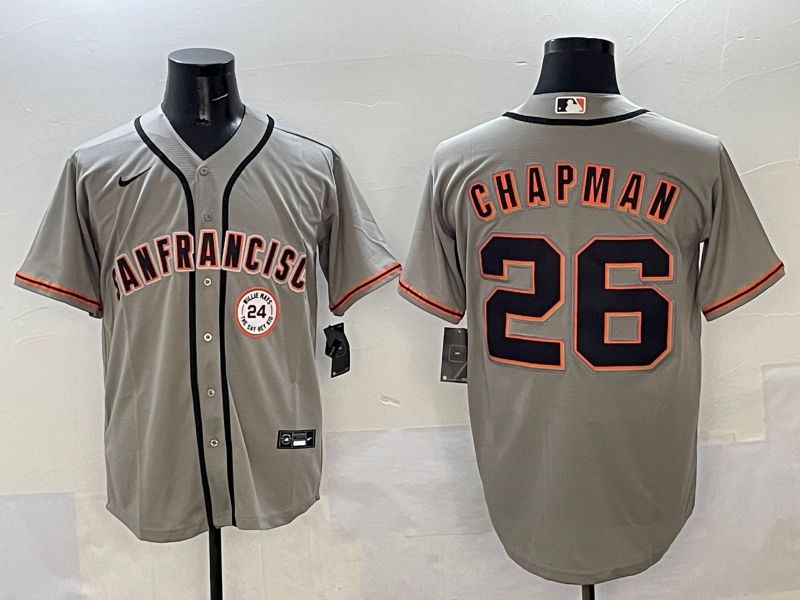 Men San Francisco Giants #26 Chapman Grey Game Nike 2025 MLB Jersey style 38